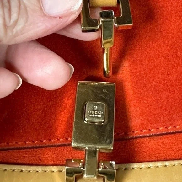 GUCCI Vintage Y2K Suede Leather Piston Lock Jackie Small Shoulder‎ Bag Authentic - Picture 14 of 16